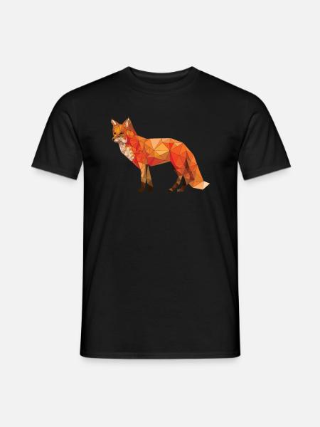 Geometrisches Fox-T-Stück grafisches Fox-Geschenk - Männer T-Shirt - Schwarz