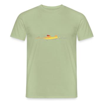 Retro Flugzeug Pilot Tee Pilot Herzschlag fliegen - Männer T-Shirt - Sage - Vorne - AI Model Male 178 light (178cm)