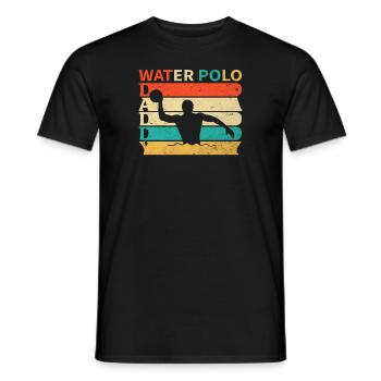 Retro Vintage Papa Wasserball T-Shirt Papa Vater - Männer T-Shirt - Schwarz - Vorne - AI Model Male 178 light (178cm)