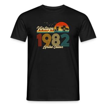 Vintage 1982 T-Shirt Limited Edition 38th Birthday - Men's T-Shirt - black - Front - AI Model Male 178 light (178cm)