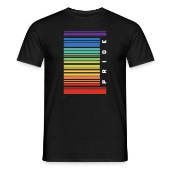 Code à barres Gay Pride LGBT Lesbian Bisexual Flag - T-shirt homme - noir - Devant - AI Model Male 178 light (178cm)