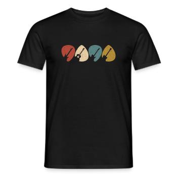 Vintage Guitar Pick - Men's T-Shirt - black - Front - AI Model Male 178 light (178cm)
