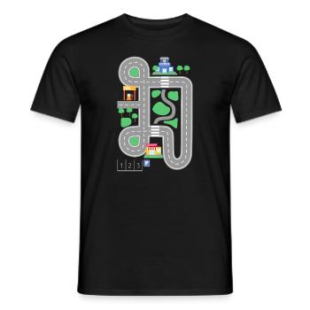 Chemise de carte routière de piste de voiture de course pour papa - Standard - T-shirt homme - noir - Devant - AI Model Male 178 light (178cm)