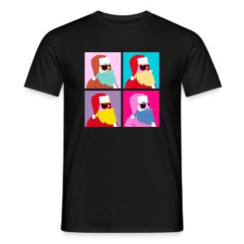 Pop-Art – Santa Claus With Sunglasses - Men's T-Shirt - black - Front - AI Model Male 178 light (178cm)