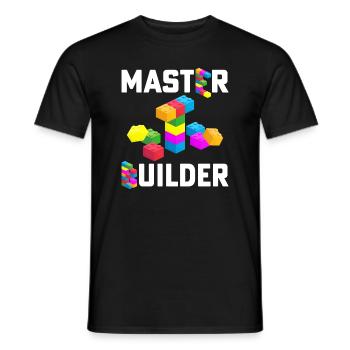 Kids Cool Master Builder Block Building für Papa - Männer T-Shirt - Schwarz - Vorne - AI Model Male 178 light (178cm)