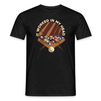 Billiards Pool Billiards - Men's T-Shirt - black - Front - AI Model Male 178 light (178cm)