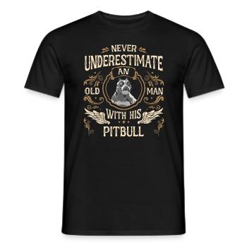 Pitbull Dog - Men's T-Shirt - black - Front - AI Model Male 178 light (178cm)