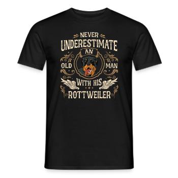 Rottweiler Hund - Männer T-Shirt - Schwarz - Vorne - AI Model Male 178 light (178cm)