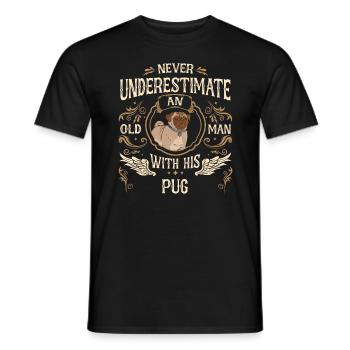 Mops Möpse Hund - Männer T-Shirt - Schwarz - Vorne - AI Model Male 178 light (178cm)