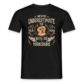 Yorkshire Terrier Hund - Männer T-Shirt - Schwarz - Vorne - AI Model Male 178 light (178cm)
