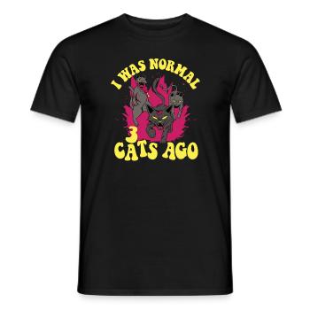 Chat Chats Amoureux Chat Propriétaire ChatOn - T-shirt homme - noir - Devant - AI Model Male 178 light (178cm)