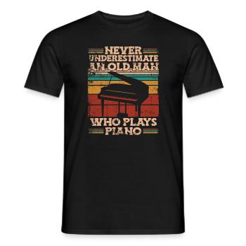Piano Klavier Instrument de piano - T-shirt homme - noir - Devant - AI Model Male 178 light (178cm)