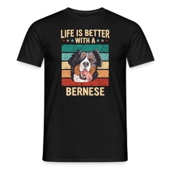 Bernese Mountain Dog Dog - Men's T-Shirt - black - Front - AI Model Male 178 light (178cm)