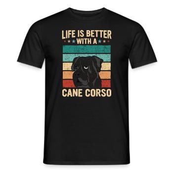 Cane Corso Chien - T-shirt homme - noir - Devant - AI Model Male 178 light (178cm)