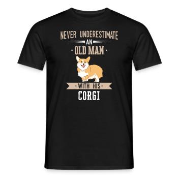 Pembroke Welsh Corgi Chiens Chiens - T-shirt homme - noir - Devant - AI Model Male 178 light (178cm)