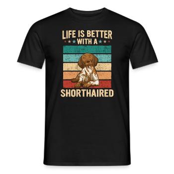 Deutsch Kurzhaar Hund - Männer T-Shirt - Schwarz - Vorne - AI Model Male 178 light (178cm)
