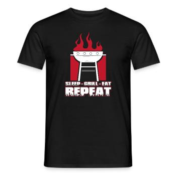 Grill Grillen Griller BBQ Barbecue - Men's T-Shirt - black - Front - AI Model Male 178 light (178cm)