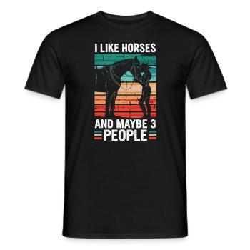 Pferd Pferde Reiten Pferdereiten Sprungreiten - Männer T-Shirt - Schwarz - Vorne - AI Model Male 178 light (178cm)