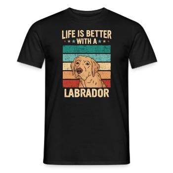 Labrador Hund - Männer T-Shirt - Schwarz - Vorne - AI Model Male 178 light (178cm)