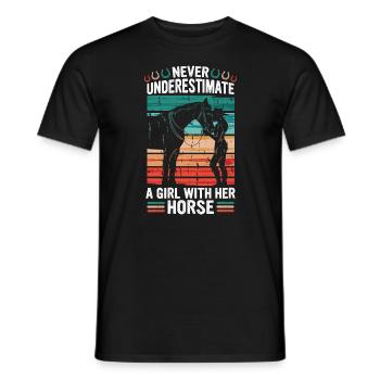 Pferd Pferde Reiten Pferdereiten Sprungreiten - Männer T-Shirt - Schwarz - Vorne - AI Model Male 178 light (178cm)