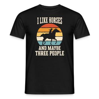 Pferd Pferde Reiten Pferdereiten Sprungreiten - Männer T-Shirt - Schwarz - Vorne - AI Model Male 178 light (178cm)