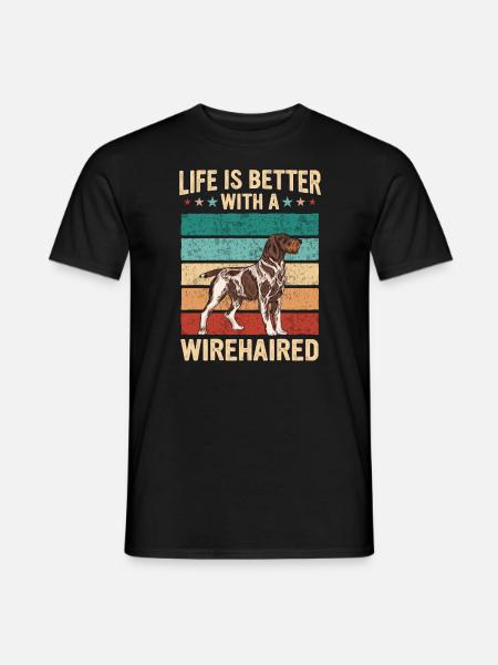 Deutsch Drahthaar Hund - Männer T-Shirt - Schwarz