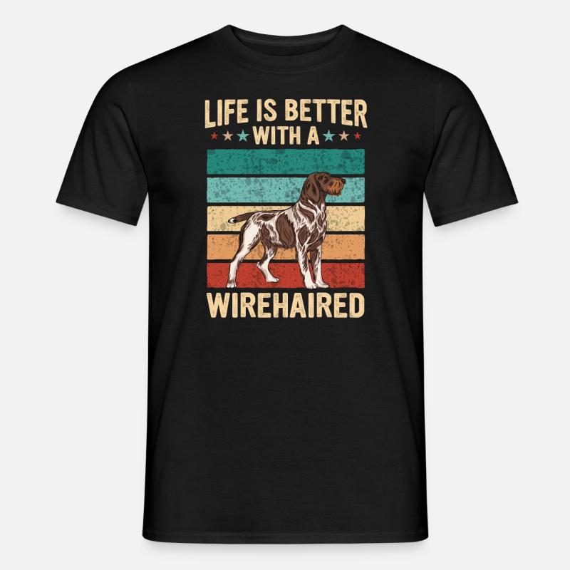Deutsch Drahthaar Hund - Männer T-Shirt - Schwarz