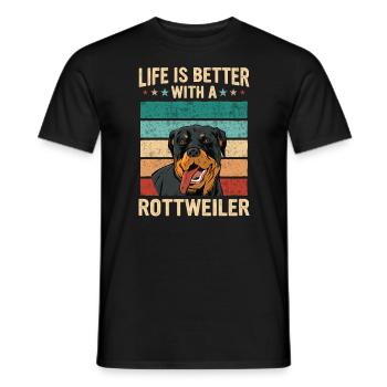 Rottweiler Hund - Männer T-Shirt - Schwarz - Vorne - AI Model Male 178 light (178cm)