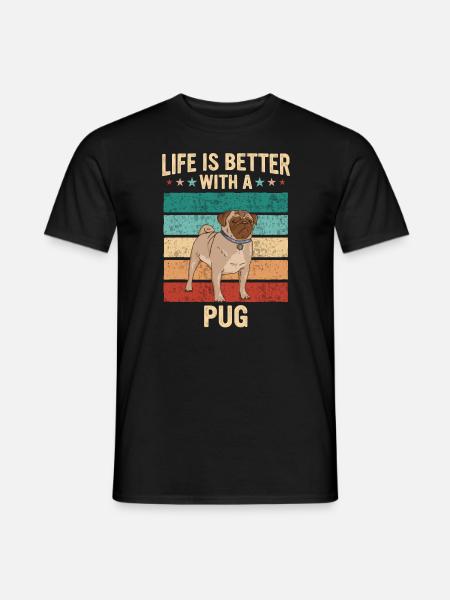 Pug Pug Dog - Men's T-Shirt - black