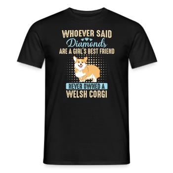Pembroke Welsh Corgi Chiens Chiens - T-shirt homme - noir - Devant - AI Model Male 178 light (178cm)