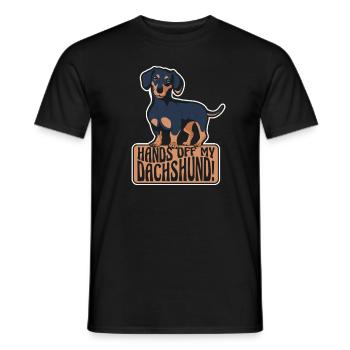 Dackel Hund - Männer T-Shirt - Schwarz - Vorne - AI Model Male 178 light (178cm)