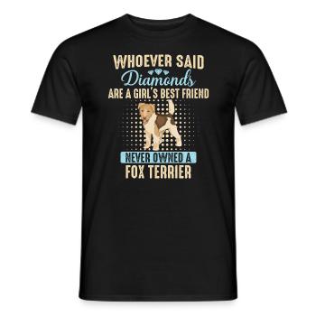Chien Fox Terrier - T-shirt homme - noir - Devant - AI Model Male 178 light (178cm)