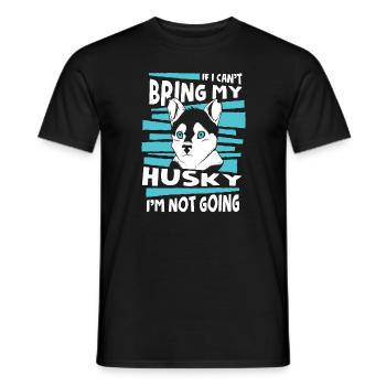 Chien Husky Sibérien - T-shirt homme - noir - Devant - AI Model Male 178 light (178cm)