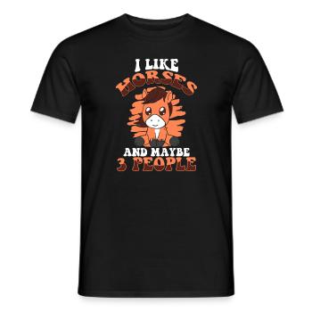 Pferd Pferde Reiten Pferdereiten Sprungreiten - Männer T-Shirt - Schwarz - Vorne - AI Model Male 178 light (178cm)