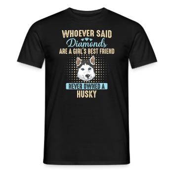 Siberian Husky Hund - Männer T-Shirt - Schwarz - Vorne - AI Model Male 178 light (178cm)
