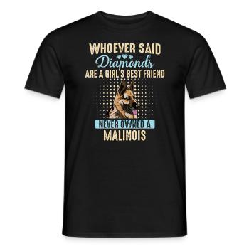 Malinois Hund - Männer T-Shirt - Schwarz - Vorne - AI Model Male 178 light (178cm)