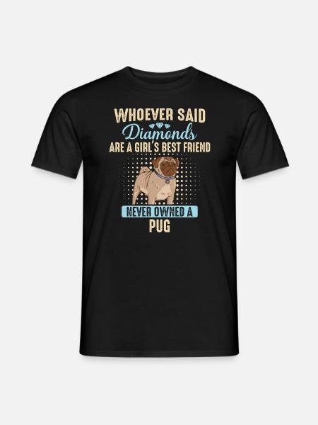 Mops Möpse Hund - Männer T-Shirt - Schwarz