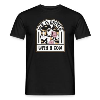 Kuh Bauer Bauernhof Kühe Landwirt - Männer T-Shirt - Schwarz - Vorne - AI Model Male 178 light (178cm)