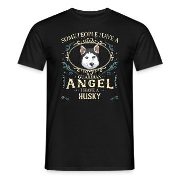 Siberian Husky Hund - Männer T-Shirt - Schwarz - Vorne - AI Model Male 178 light (178cm)