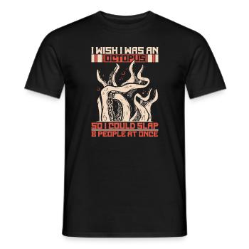 Octopus Octopus Cuttlefish Animal - Men's T-Shirt - black - Front - AI Model Male 178 light (178cm)