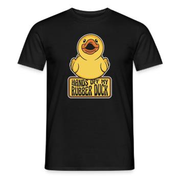 Rubber Ducks Bathroom Yellow Duck - Men's T-Shirt - black - Front - AI Model Male 178 light (178cm)