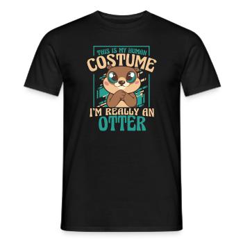 Otter Sea Otter - Men's T-Shirt - black - Front - AI Model Male 178 light (178cm)