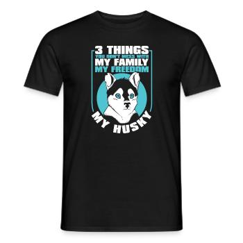 Siberian Husky Hund - Männer T-Shirt - Schwarz - Vorne - AI Model Male 178 light (178cm)