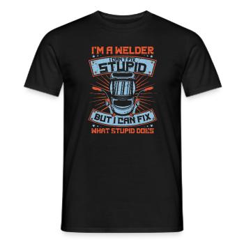 Welder MetalWorker - Men's T-Shirt - black - Front - AI Model Male 178 light (178cm)