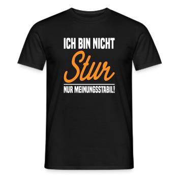 Ich Bin Nicht Stur Nur Meinungsstabil! Lustig - Männer T-Shirt - Schwarz - Vorne - AI Model Male 178 light (178cm)