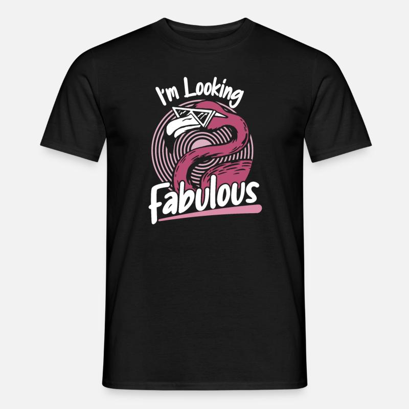 Flamingo Tier Rosa - Männer T-Shirt - Schwarz