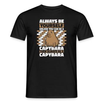 Capybara Rongeur Animal - T-shirt homme - noir - Devant - AI Model Male 178 light (178cm)