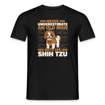 Shih Tzu Chien Shitzu Chiens - T-shirt homme - noir - Devant - AI Model Male 178 light (178cm)