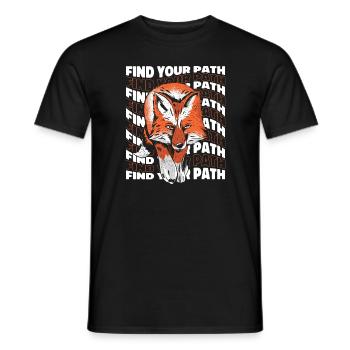 Fox Foxes Animal - Men's T-Shirt - black - Front - AI Model Male 178 light (178cm)