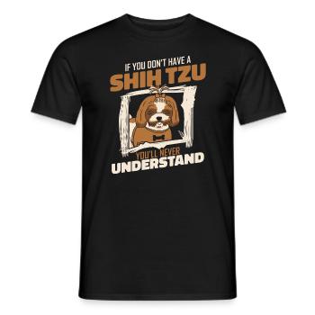 Shih Tzu Chien Shitzu Chiens - T-shirt homme - noir - Devant - AI Model Male 178 light (178cm)